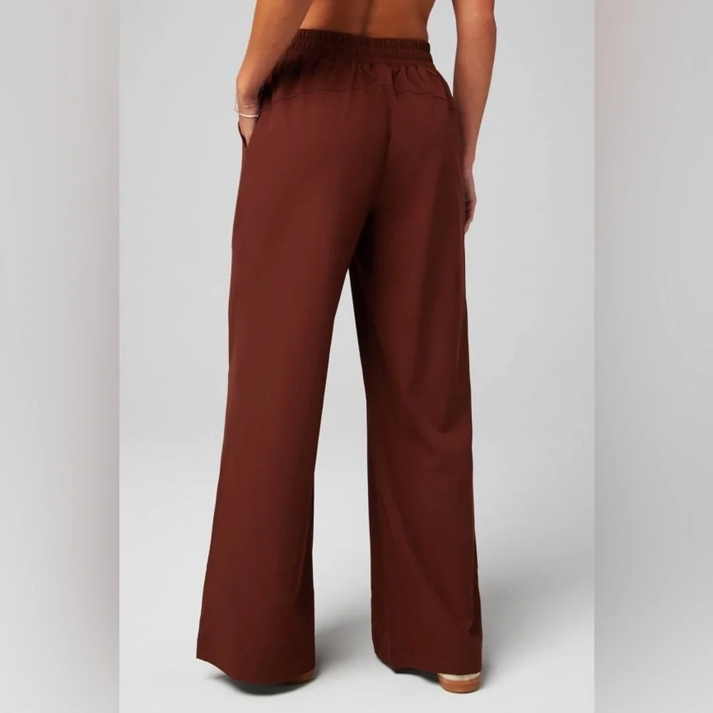 Fabletics Brown Wide-Leg Pants - Picture 3 of 11
